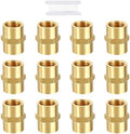 METALLIXITY 12PCS 1/4" FeMale NPT x 1/4" FeMale NPT Thread Brass Coupling