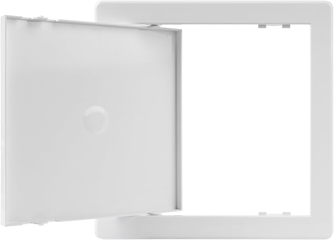 8x8 Inch White Access Panel – ABS Plastic Square Wall & Ceiling Access Door for Plumbing Electrical HVAC – Easy Install Indoor Panel for Drywall Home Improvement and Maintenance