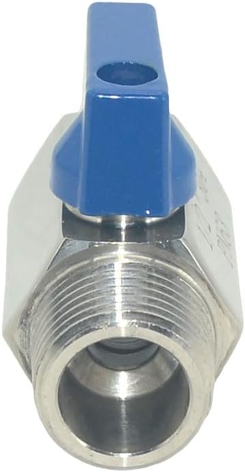 2 Pack Mini Ball Valve, Stainless Steel Female x Male NPT Thread Shut-Off Valve (1/2")