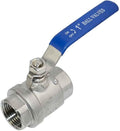VARMHUS NPT Female 316 Stainless Steel Full Port Ball Valve Vinyl Handle WOG1000 (1")