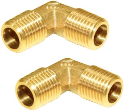 Joywayus 2 Pack Brass 1/8" NPT Male Elbow Pipe Fittings