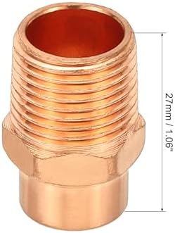 PATIKIL 3/8" Male Adapter Fitting with C x M Connections, Copper Pipe Fittings with Sweat Solder X FNPT Connection Threaded Tubing Connector for Residential, Commercial