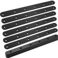 12Pack Straight Brackets Black, 8Inch 200MM Mending Plate Metal Brackets for Brace, Heavy Duty Joining Plates for Wood Fence Bookcase Cabinet, Straight Brace Repairing Mending Plates