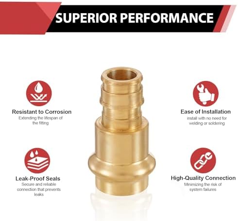 10Pcs EFIELD 1/2"Copper Press x 1/2"PEX-A Coupling Adapter(PEX1960183-10)