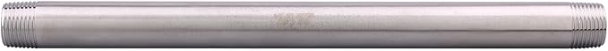 3/8" X 3/8" NPT Male Nipple Stainless Steel 304 Cast Pipe Coupling Fitting 8" Length (pack of 2)
