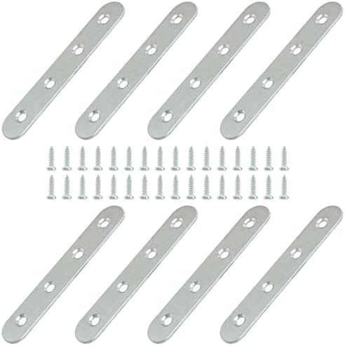 8 Pack 4 Inch Stainless Steel Flat Plate Straight Bracket