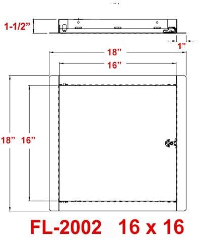 Premier Access Doors 2002 Series Steel Access Door, 16 x 16 Flush Universal Mount, White (Screwdriver Latch)