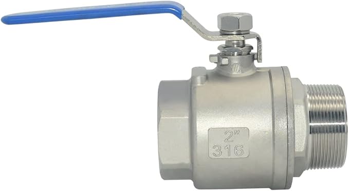 1Pcs Full Port Ball Valve 2'' - Heavy Duty Male NPT (MNPT) X Female NPT (FNPT) Thread with Long Handle Switch,Stainless Steel 304 for Water, Oil, and Gas,1000WOG
