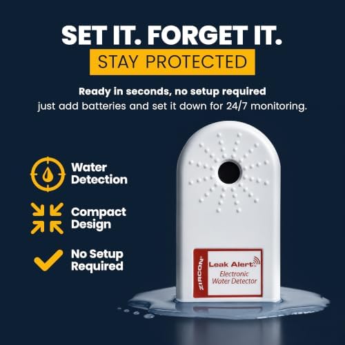 Zircon® Leak Alert™ Water Leak Detector, Loud 90 dB Water Alarm