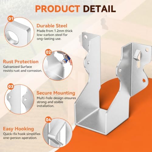 20 pcs 2x4 Joist Hanger,LU26 18 Gauge Double Shear Face Mount Joist Hanger,Hurricane Ties for Rafters Tie Brackets Great for Floor Deck and Ceiling Joists