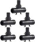 SharkBite 3/4 x 3/4 x 1/2 Inch Poly Crimp Reducing Tee, Pack of 5, PEX Pipe, PE-RT, UP412A5