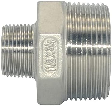1-1/2" x 3/4" Male Threaded Reducing Nipple Fitting/Adapter,Stainless Steel SS304 NPT Pipe Hex Reducer