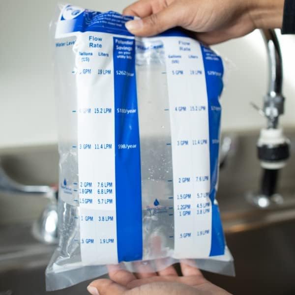 Flow Gauge Measuring Bag & Toilet Leak Detecting Tablets. Water saving for shower and faucet. 20 Dye tablets for bathroom Toilet Leak Detecting detect silent leaks