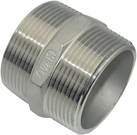 Male x Male Stainless Steel 304 Threaded Pipe Fitting NPT (2-1/2")
