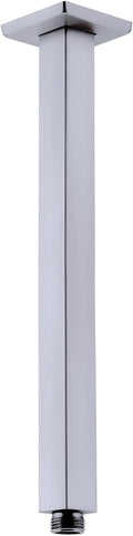 TRUSTMI Brushed Nickel Shower Arm with Flange, 16 Inch Ceiling Mount Square Rainfall Shower Head Extension Arm, Stainless Steel