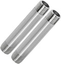 304 Stainless Steel Nipple Pipe Fitting 3/4" NPT X 3/4" NPT Male Thread Cast Pipe Fittings 6 Inch 150mm Length 2PCS