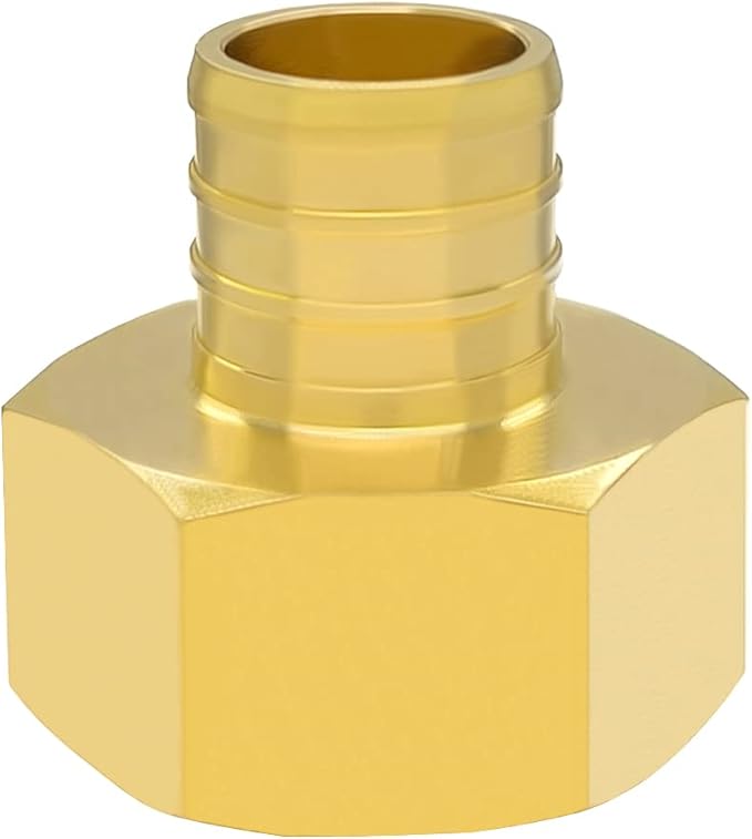 Hooshing 3/4 inch Pex Female Adapter PEX 3/4" to 3/4" NPT Female Thread Adapter Brass Crimp Fittings, 6 Pack