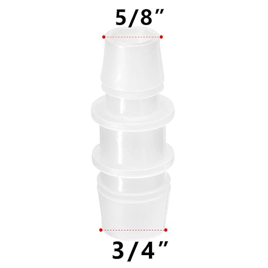 Quickun Plastic Hose Barb Reducer Fitting 3/4" to 5/8" Barbed Reducing Union Adapter Splicer Mender Joint Fitting (Pack of 2)