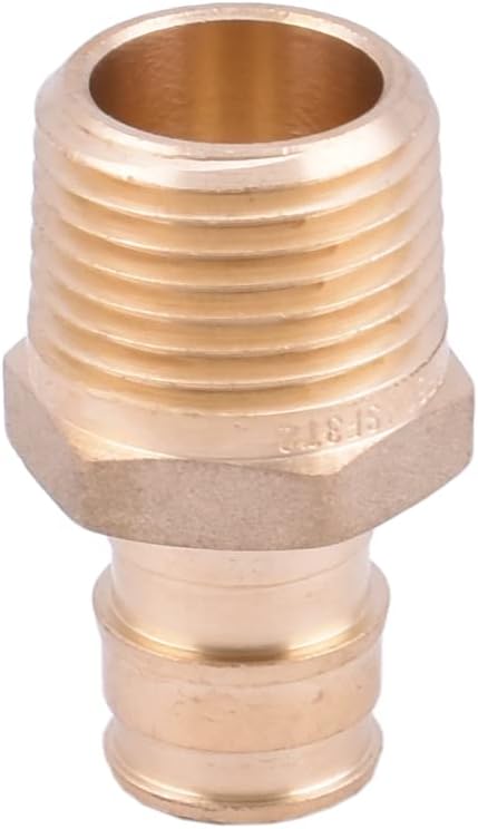 LD Valve-Pex A Fitting 1/2-in Propex X 1/2" MPT Brass Adapter for A Pipe System, F1960 Brass Expansion Transition Fittings PPEX to MPT Adapter (8-Pack)
