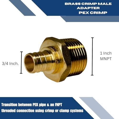 XFITTING 3/4 inch Pex x 1 inch Male NPT Adapter, 24-4-7=5X, 5 Pieces