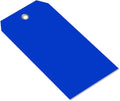 SmartSign 100-Pack Blue Plastic Tags with Pre-Punched Hole, 4.75" x 2.375", Size#5, 10 mil Tearproof Plastic Tags with Metal Eyelet, Writable Blank Tags for Shipping/Labeling, USA-Made