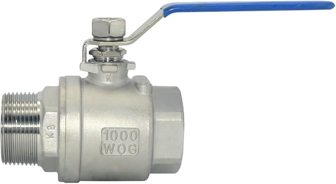 DAN SPEED 1-1/4 Inch Male x Female NPT Ball Valve S304 Stainless Steel,Full Port Heavy Duty for Water, Oil, and Gas,1000WOG (1-1/4 inch)