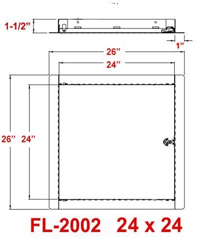 Premier Access Doors 2002 Series Steel Access Door, 24 x 24 Flush Universal Mount, White (Screwdriver Latch)
