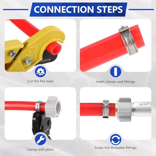 3/4" Pex x 1/2" Female NPT Swivel Adapter No-Lead Brass Crimp Fitting,PEX-B Compatible,2-Pack