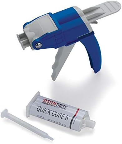 System Three Quick Cure 5 Epoxy Adhesive, Gun Kit, 50 ml