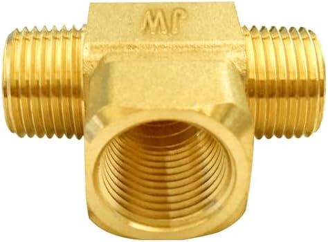 Joywayus Brass Tee Pipe Fitting 3/8" NPT Male-Female-Male 3-way Adapter