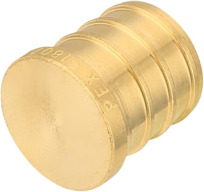 (Pack of 25) EFIELD Pex Plug 1-inch End Cap Brass Crimp Fittings, ASTM F1807,(PEX1807329-25PCS)