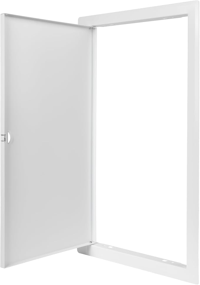 10" x 20" White Metal Access Panel. Service Shaft Door Panel. Plumbing, Electricity, Heating, Alarm Wall Access Panel for Drywall. Bathroom Services Access Hole Cover.