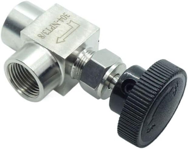 1 Piece Stainless Steel 304 Instrument Gas Angle Needle Valve 3/8" NPT Female x 3/8 NPT Female