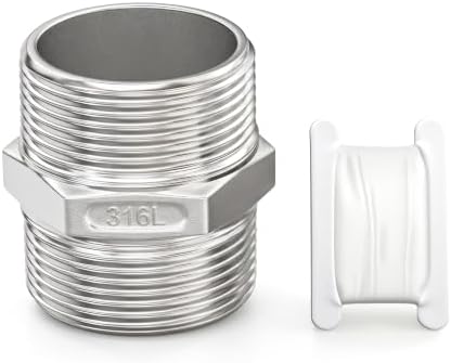 TAISHER 1PCS 316L Hex Nipple, Pipe Fitting 2" Male NPT