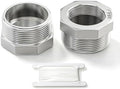 TAISHER 2PCS 304 Stainless Steel Reducer Hex Bushing, 1-1/2" NPT Male x 3/4" NPT Female, Reducing Pipe Adapter Fitting