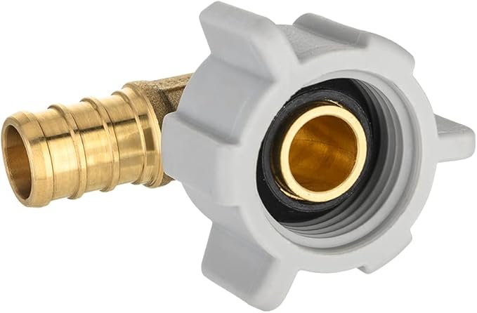 2-Pack EFIELD Pex 1/2" Pex x 1/2" Female NPT Swivel Elbow Brass Barb Crimp Fittings, ASTM F1807,(PEX1807208-2PCS)
