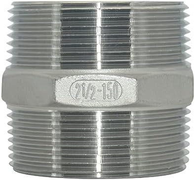 Male x Male Stainless Steel 304 Threaded Pipe Fitting NPT (2-1/2")