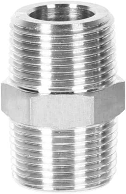 3PCS 1/8" NPT Male Stainless Steel Nipple Pipe Fitting Hex Connectors