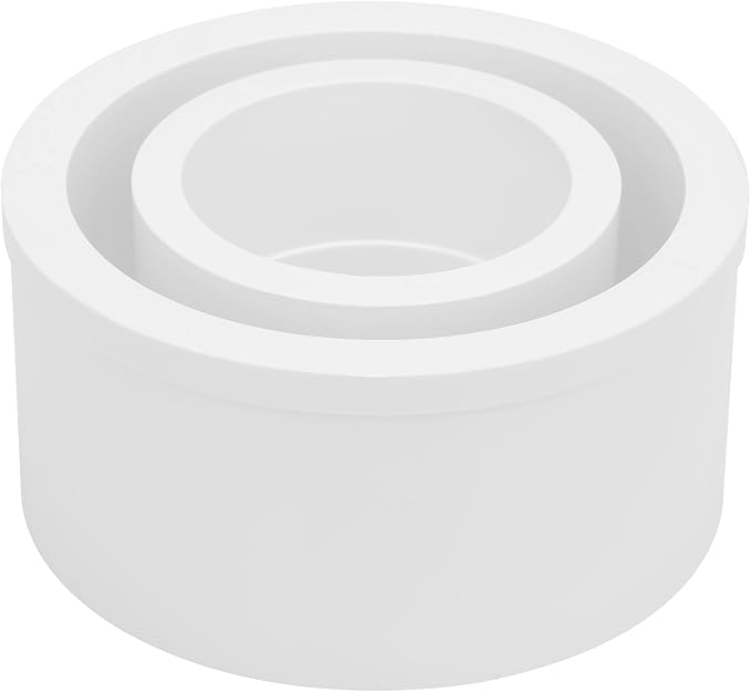 4"x 2" PVC DWV Reducing Bush Adapter Pipe Fitting SCH40 PVC Reducer Bushing (Socket x Socket) PVC Pipe Reducing Bushing Fitting for Home Sewer Plumbing