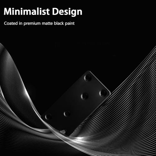 8 Pcs Mending Plate, 3.15 x 1.57 inch Stainless Steel Flat Plates with Holes, Straight Metal Mounting Braces Brackets Kit for Furniture, Wood Joint Connector (Black, 3.15 inch)