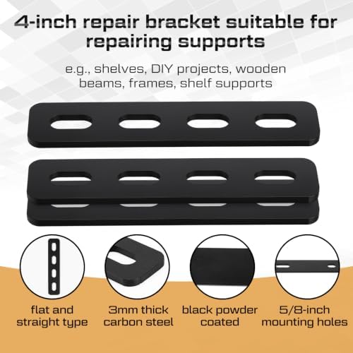 Zonon 40 Pack 4 Inch Steel Mending Plates, Straight Repair Brackets