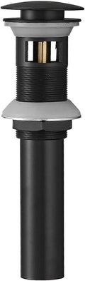 Bathroom Sink Drain Black Pop Up Drain Stopper with Overflow Vanity Commercial for Sink Fits Standard Bathroom Sink Hole 1-1/2" to 1-3/4"