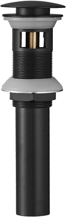 Bathroom Sink Drain Black Pop Up Drain Stopper with Overflow Vanity Commercial for Sink Fits Standard Bathroom Sink Hole 1-1/2" to 1-3/4"