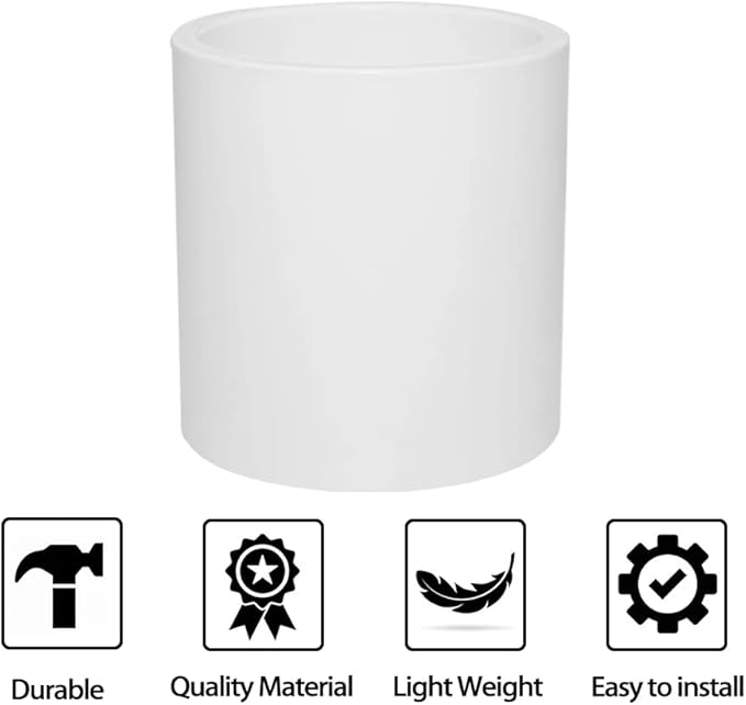5PCS 2" PVC Pipe Fitting Coupling Connector Adapter Pipe Fitting Slip (Socket x Socket) Schedule 40 White Color