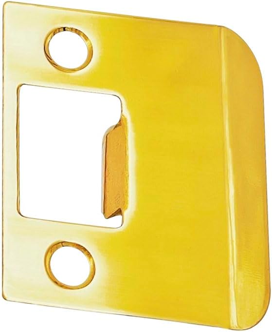 QCAA Solid Brass Extended Lip Strike, 2''X2-1/4, Polish Brass, 1 Pack, Made in Taiwan