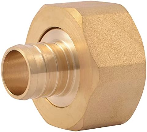SharkBite 3/4 Inch x 1 Inch NPSM Crimp Swivel Adapter, Brass Plumbing Fittings, PEX Pipe, PE-RT, UC529LFA