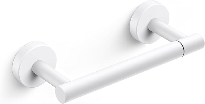 Day Moon™ Matte White Toilet Paper Holder Wall Mount - Modern Pivoting Toilet Paper Roll Holder