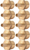 SharkBite 3/8 x 1/2 Inch Crimp MNPT Male Adapter, Pack of 10, Brass Plumbing Fitting, PEX Pipe, Copper, UC118LF