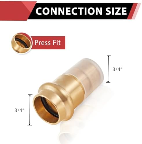 2Pcs EFIELD 3/4"Copper Press x PEX-A Coupling Adapter(PEX1960186-2)