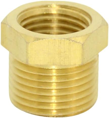 2pcs 1/4" NPT Male To 3/8" NPT Female Brass Reducer Thread Hex Bushing Brass Threaded Pipe Fitting,Hex Reducing Convert Adapter Pipe Fitting (1/4"*3/8")